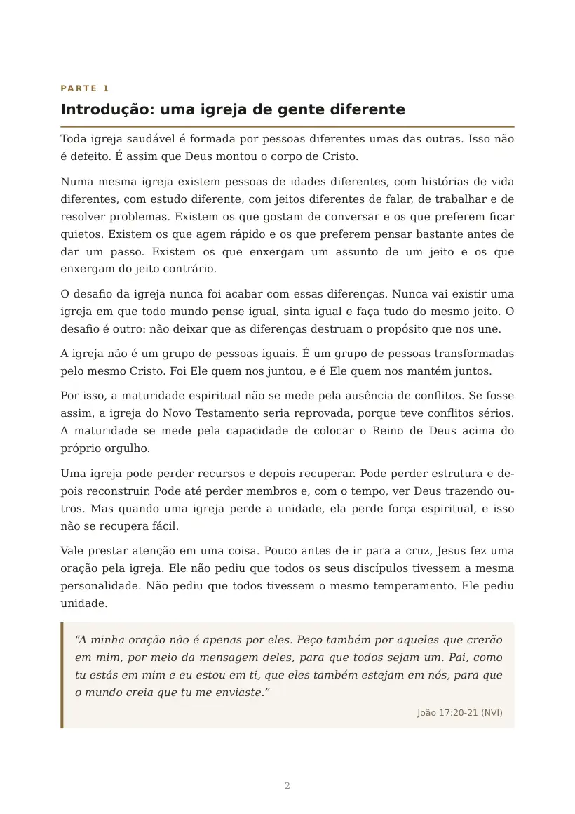 Estudo de Honra, Lealdade e Unidade, página 2 de 13