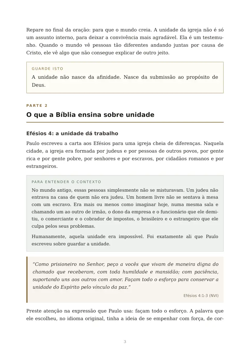 Estudo de Honra, Lealdade e Unidade, página 3 de 13