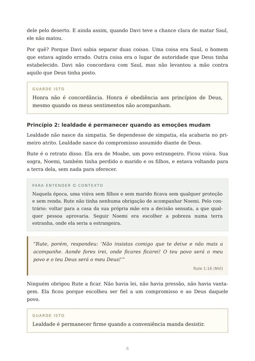 Estudo de Honra, Lealdade e Unidade, página 6 de 13