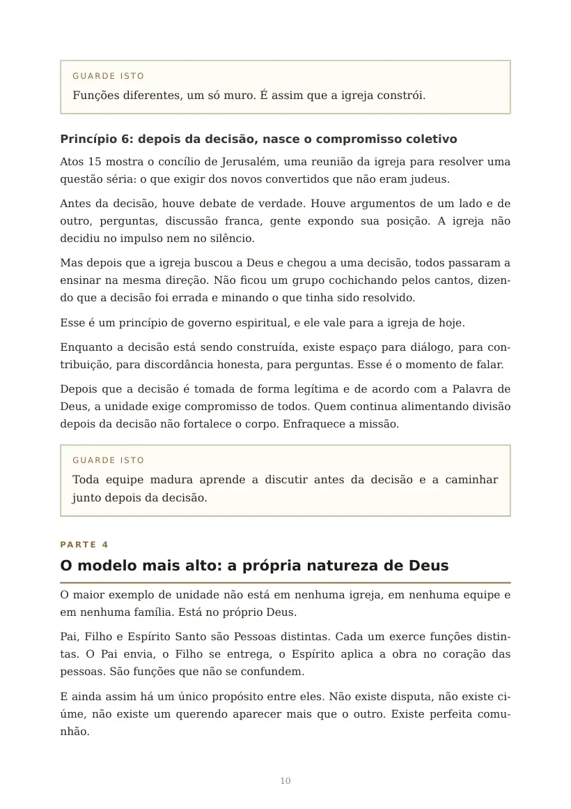 Estudo de Honra, Lealdade e Unidade, página 10 de 13