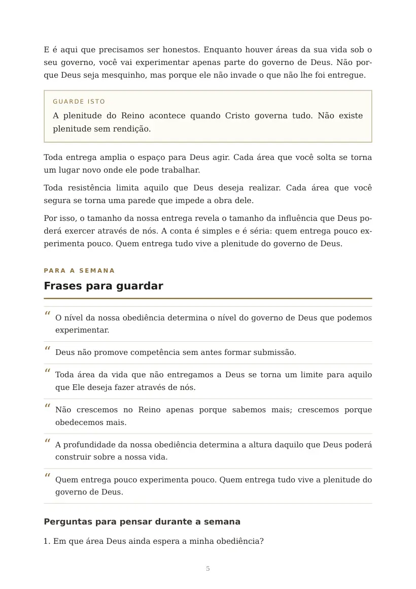 Estudo de O Governo de Deus Cresce na Medida da Nossa Obediência, página 5 de 6