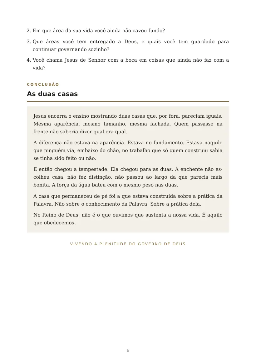 Estudo de O Governo de Deus Cresce na Medida da Nossa Obediência, página 6 de 6