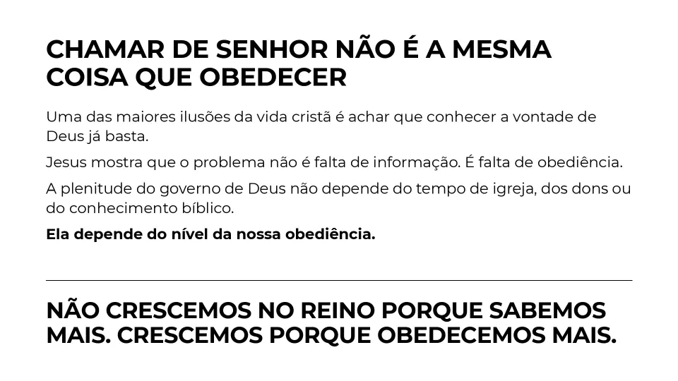 Slides de O Governo de Deus Cresce na Medida da Nossa Obediência, página 3 de 7