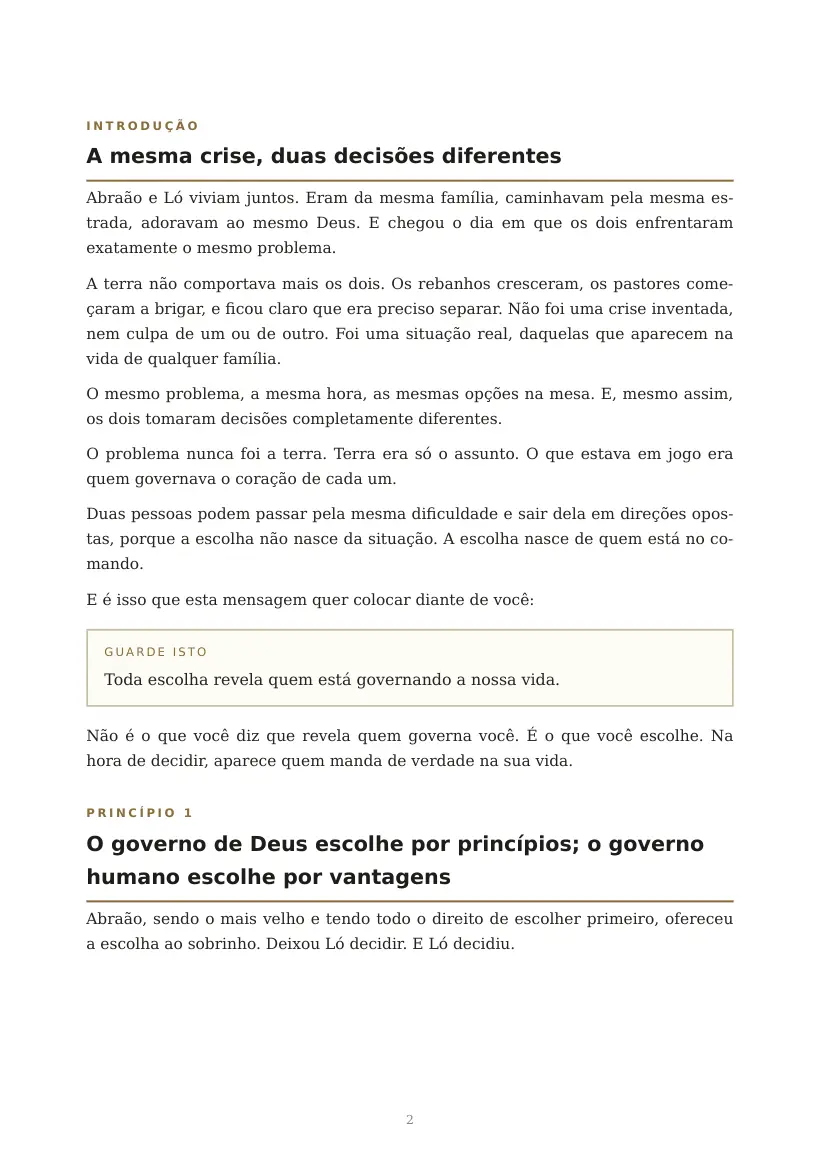 Estudo de Duas Escolhas, Dois Governos, página 2 de 7