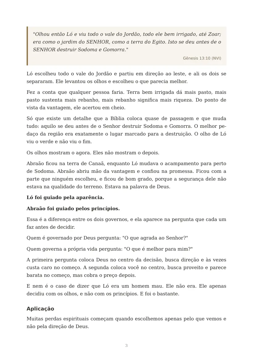 Estudo de Duas Escolhas, Dois Governos, página 3 de 7