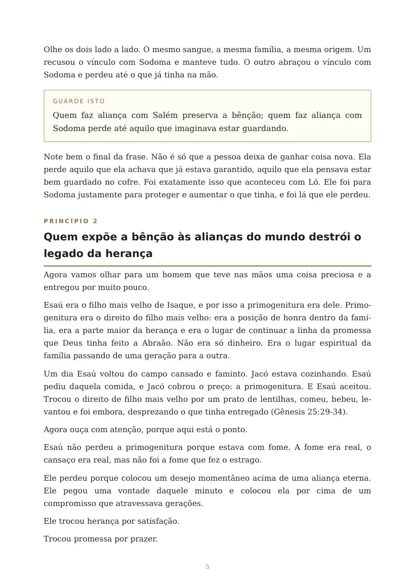 Estudo de A Aliança Protege a Bênção, página 5 de 9