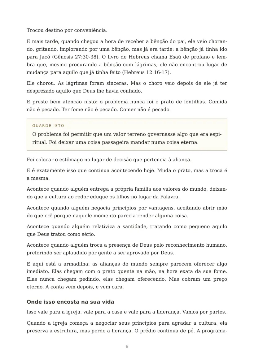 Estudo de A Aliança Protege a Bênção, página 6 de 9
