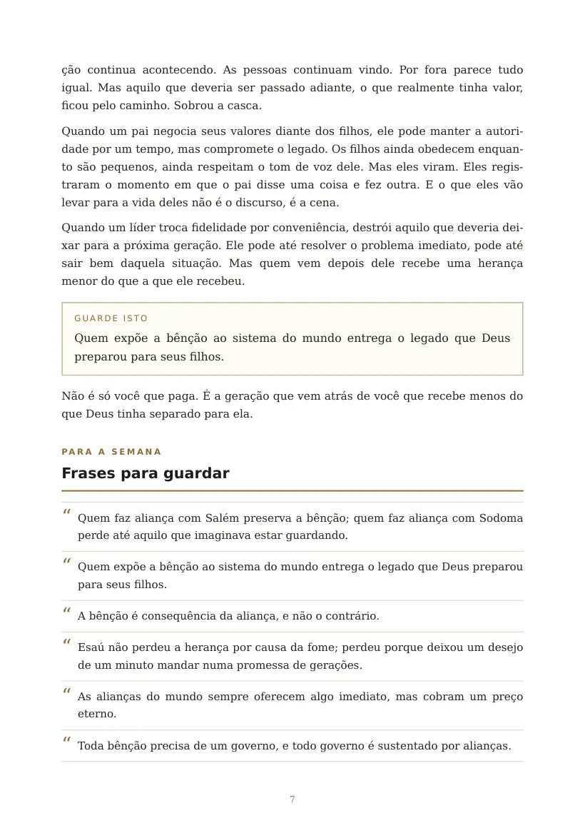 Estudo de A Aliança Protege a Bênção, página 7 de 9