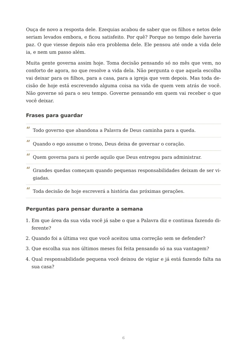 Estudo de Os Cinco Maiores Erros de Quem Governa o que Deus Confiou, página 6 de 7