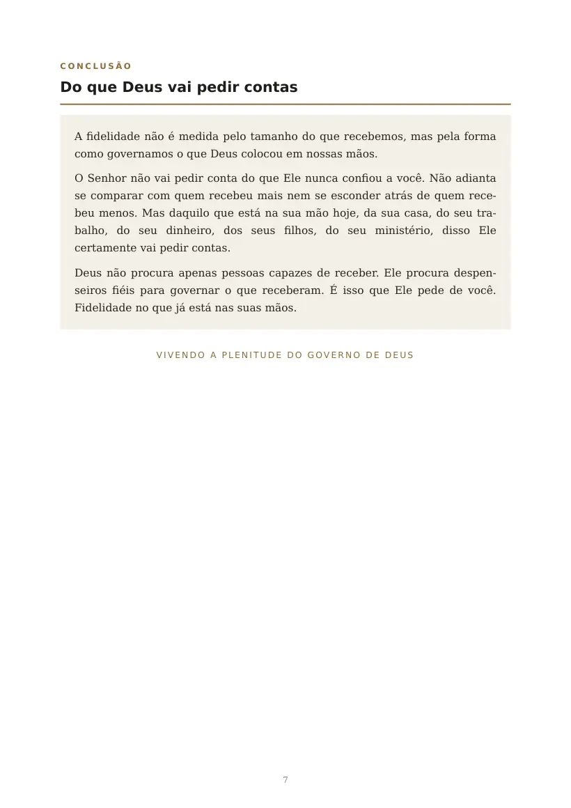 Estudo de Os Cinco Maiores Erros de Quem Governa o que Deus Confiou, página 7 de 7
