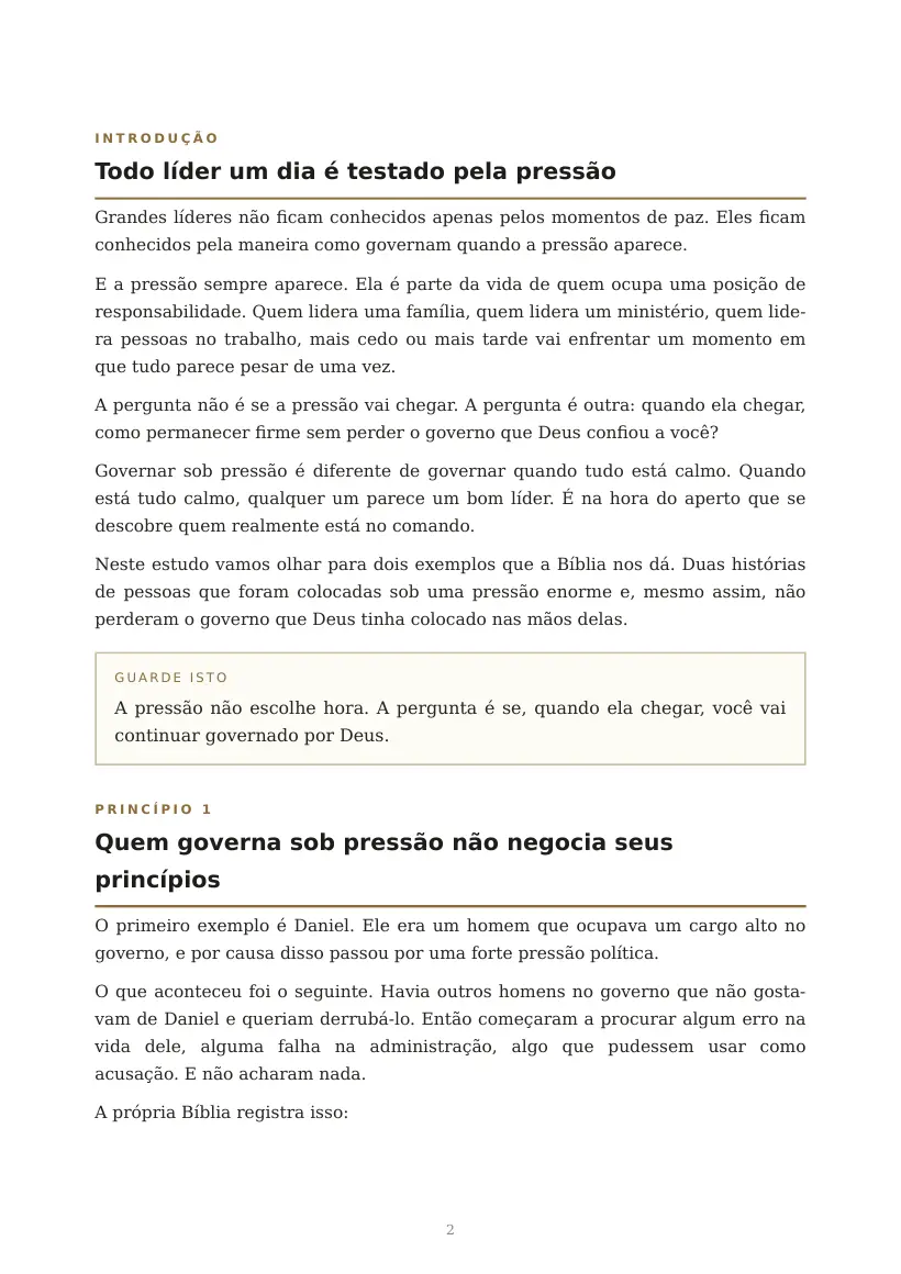 Estudo de Como Governar Sob Pressão Sem Perder o Governo, página 2 de 9
