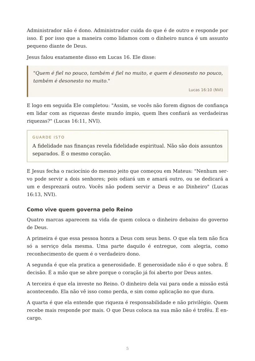 Estudo de O Governo do Dinheiro e o Reino de Deus, página 5 de 8