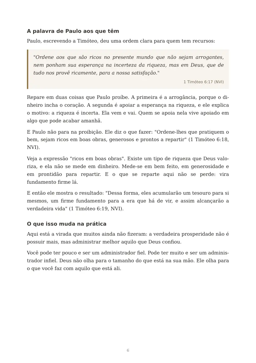 Estudo de O Governo do Dinheiro e o Reino de Deus, página 6 de 8