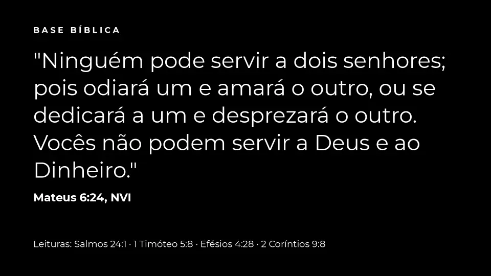 Slides de O Governo do Dinheiro e o Reino de Deus — Parte 2, página 2 de 9