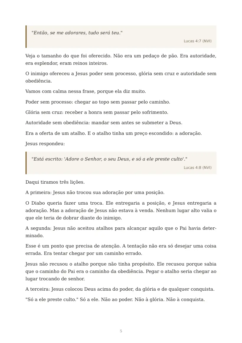 Estudo de Governando sobre as premissas de Jesus, página 5 de 9