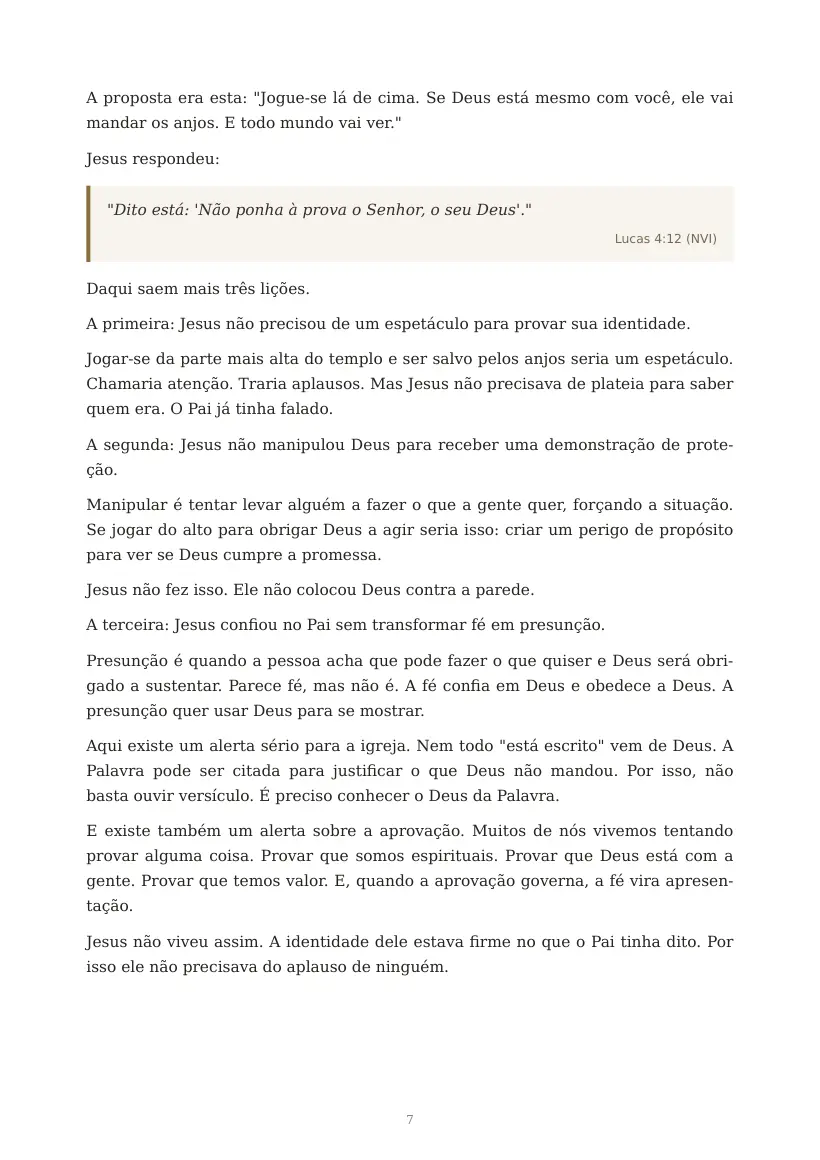 Estudo de Governando sobre as premissas de Jesus, página 7 de 9